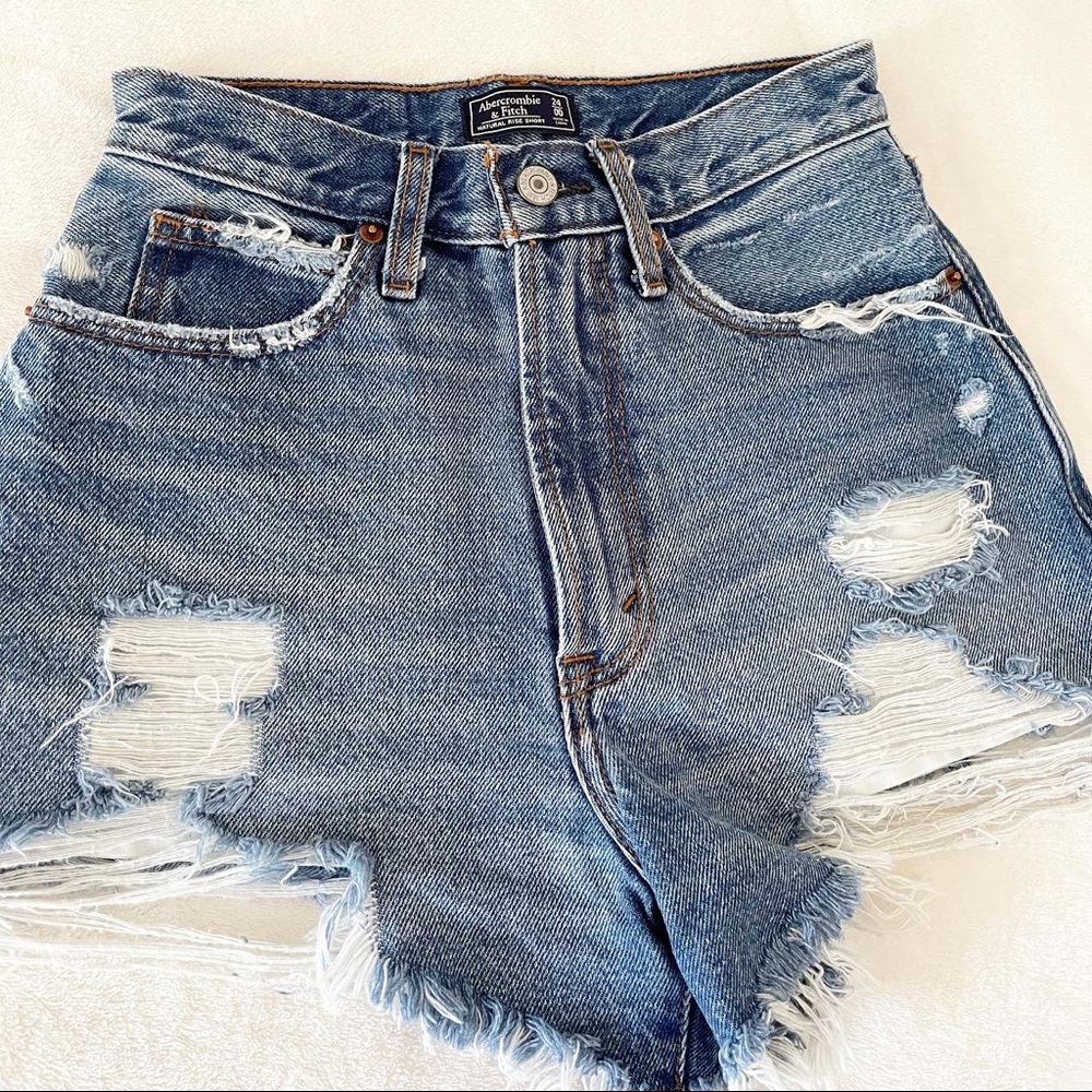 Abercrombie and Fitch ripped denim shorts